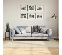 Tapis à Poils Courts Doux et Lavable Moquette Carpette Sable Ø 200 cm vidaXL