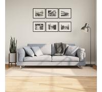 Tapis à Poils Courts Doux et Lavable Moquette Carpette Sable Ø 200 cm vidaXL