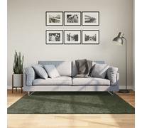 Tapis à Poils Courts Doux et Lavable Moquette Vert Forêt 160x160 cm vidaXL