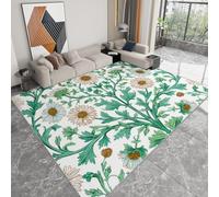Tapis À Poils Courts Lavable 180 x 240 cm Plante Marguerites Lierre Tapis Salon, William Morris Doux Antidérapant Moquette pour Entrée Intérieur Chambre Cuisine Chambre d'enfant