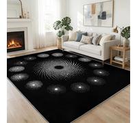 Tapis À Poils Courts Lavable 180 x 240 cm Spirale Points Blancs Tapis Salon, Abstrait Géométrique Doux Antidérapant Moquette pour Entrée Intérieur Chambre Cuisine Chambre d'enfant