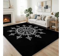 Tapis À Poils Courts Lavable 80 x 150 cm Runes De Flocon De Neige Vikings Tapis Salon, Géométrique Doux Antidérapant Moquette pour Entrée Intérieur Chambre Cuisine Chambre d'enfant