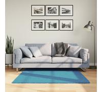 vidaXL Tapis Oviedo à poils courts moelleux Moderne Turquoise 240x240 cm