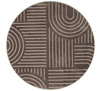 Tapis à poils courts, rond, pour salon, style bohème, géométrique, gris, diamètre 160 cm (rond) - Tapis moderne super doux