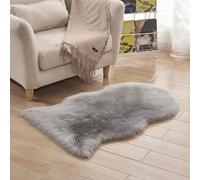 Tapis à poils longs 40x60cm Tapis à poils longs en fourrure synthétique Tapis lavable 6cm de long Tapis doux pour chaises Canapé Salon Chambre à coucher, Gris