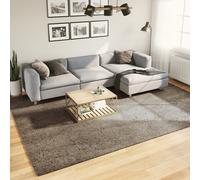 Tapis à Poils Longs Aspect Brillant Moquette Salon Anthracite Ø 200 cm vidaXL