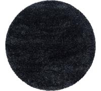 Tapis à poils longs BRILLIANT Noir 200 cm rond