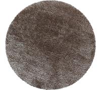 Tapis à poils longs BRILLIANT Taupe 80 cm Rond