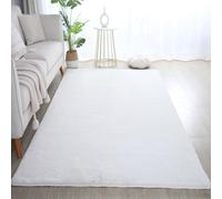 Tapis à Poils Longs, Couleur Crème, Unicolor - Monochrome, 112101, Tapis Rectangle, Tapis Salon-Salle à Manger ou Chambre, 160 x 230 cm
