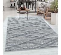 Tapis à Poils Longs, Couleur Gris, Conception bohème, 107267, Tapis Rectangle, Tapis Salon-Salle à Manger ou Chambre, 160 x 230 cm