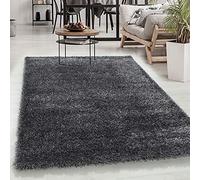 Tapis à Poils Longs, Couleur Gris, Unicolor - Monochrome, 100783, Tapis Rectangle, Tapis Salon-Salle à Manger ou Chambre, 160 x 230 cm