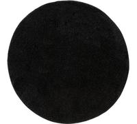 Tapis à poils longs lavable Soho Noir ø 160 cm rond Salon Antidérapant Lavable Tapis à poils longs benuta Moelleux Peluche Shaggy Doux