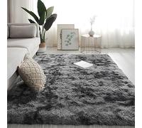 Tapis à poils longs teints sur nœuds pour salon et chambre à coucher, épais, ne perd pas ses poils, antidérapant et très fréquenté, gris doux, 80 x 200 cm, élégant et confortable pour n'importe quel