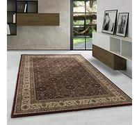 Tapis à Poils Ras, Couleur Rouge, Conception Orientale, 105080, Tapis Rectangle, Tapis Salon-Salle à Manger ou Chambre, 160 x 230 cm