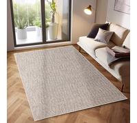 Tapis à Poils Ras, Unicolor - Monochrome, Tapis Beige, 160 x 230 cm, Tapis de Style Moderne, Tapis Salon