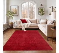 Tapis à Poils Ras, Unicolor - Monochrome, Tapis Rouge, 280 x 370 cm, Tapis de Style Moderne, Tapis Salon