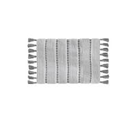 - Tapis à pompons pour salle de bain - 50 x 75 cm - gris et crème