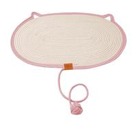 Tapis à rayures pour chats d'intérieur, avec boule de coton lin naturel, antidérapant, tapis interactif, tapis à rayures pour chats | contre l'ennui Stimulus mental pour maison intérieure salon en F