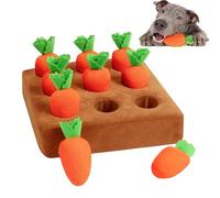 Tapis à renifler de 20 cm pour chiens, jouets pour chiens en forme de carotte avec 9 carottes en peluche, entraînement à renifler, soulager le stress, cacher et chercher, jouet pour chien pour