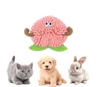 Tapis à renifler en forme de fruit pour chiens et chats, jouet interactif à alimentation lente avec papier froissé BB couineur et clochette, motif pêche, pastèque, citron, poire, polaire douce avec
