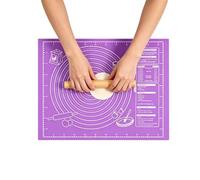 Tapis à rouler - Tapis de cuisson anti-adhésif | Feuille de cuisine avec guide des mesures, tapis de comptoir avec facile à nettoyer, accessoire de cuisine, grande feuille EVA pour pain, gâteau