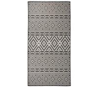 Buitenkleed met patroon platgeweven 160x230 cm zwart340853