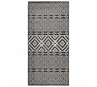 vidaXL Buitenkleed met patroon platgeweven 140x200 cm zwart340852 Noir G
