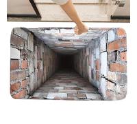 Tapis À Trous 3D, Envers De Sécurité Antidérapant, 19,69 X 31,5 Pouces, Tapis À Illusion D'optique, Le Chien A Peur Du Täpis À Trous 3D, Texture Douce Et Confortable, Pour Porte D'entrée, Salle De Bai