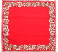 Tapis Aasan Pooja en tissu pour table de puja, idole de dieu, temple puja | Tapis aasan en velours multi-usages pour fête traditionnelle indienne (rouge)