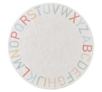 Tapis ABC rond 100 x 100 cm en polyester doux et sûr idéal pour la salle de jeux pour apprendre l'alphabet pour la salle de classe ou la jeux.