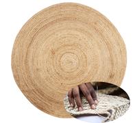 Tapis rond tissé à la main en jute 200 cm grand tapis Abril Nature | Tapis d'extérieur tressé rond pour jardin ou balcon | Intérieur dans le salon ou la chambre d'enfant | Décoration méditerranéenne