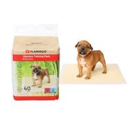Tapis Absorbant Chien - Bamboo Padu Beige - Taille M 60 x 45 cm - 40 pcs - 5 Couches Ultra absorbantes - Fibres de Bambou - séchage Rapide 30 s - pour Chiots et Chiens âgés - Usage Transport
