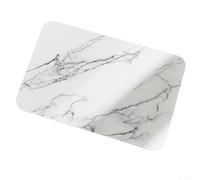 Tapis absorbant en pierre de diatomite 40 x 30 cm pour salle de bain et cuisine, tapis de séchage à vaisselle absorbant l'humidité avec technologie à séchage rapide et design à faible entretien (blanc