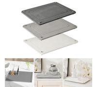 Tapis absorbant en pierre de diatomite, tapis de séchage pour comptoir de cuisine, pour sécher la vaisselle, pour placer des bols pour animaux de compagnie, des plantes en pot, des fruits (gris)