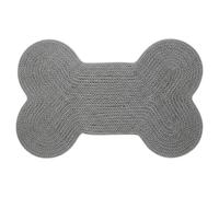 Tapis absorbant en terre de diatomée pour nourriture pour chien, tapis de nourriture en forme d'os gris avec motif laineux, séchage rapide, facile à nettoyer, pour chats et chiens, utilisation en