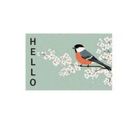 Tapis absorbant - ID Home - Boston - 40 x 60 cm - Motif oiseau - Antidérapant - Oeko-Tex