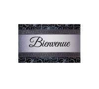 Tapis absorbant - ID Home - Dallas - 50 x 80 cm - Motif Bienvenue Gris - Lavable 30°C