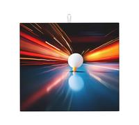 Tapis absorbant pour comptoir de cuisine - Tapis de drainage imprimé ping-pong pour égoutter la vaisselle