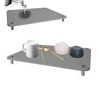 Tapis Absorbant Vaisselle, Tapis Evier Diatomite, Plateau Pierre Absorbante, Plateau En Pierre Absorbant L'Eau Pour évier, Pour Toutes Sortes D'Articles De Table, D'Articles De Bar, etc. (Gris)