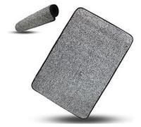 Tapis Absorbe Tout FISHTEC Coton Tressé 3 Fils Marron Chiné Lavable Semelle Caoutchouc 70x46 Cm Gris G