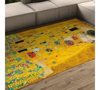 Tapis Abstrait Art célèbre Peinture Le Baiser Lavable antidérapant Doux Tapis Salon entrée carpette 60x120cm