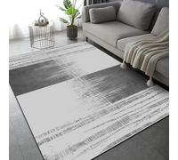 Tapis abstrait gris, blanc, noir, moderne, noir, 155 x 215 cm, tapis décoratif pour salon, chambre à coucher, salle à manger, chambre d'adolescent, tapis qui ne perd pas ses poils