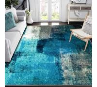 Tapis Abstrait Moderne Tapis Salon Bleu Poils Courts Lavable Grand Tapis de Salon Tapis AntidéRapant IntéRieur Moelleux pour Salon, Chambre IntéRieur pour Tapis de DéCoration (160 X 230cm, Bleu)