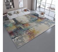 Tapis abstrait Rock Elements antidérapant et lavable à poils courts - Couleur estivale - Motif relaxant pour le salon et la cuisine - 120 x 180 cm