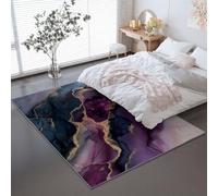 Tapis Abstrait Vagues Art Imprimé -Tapis de Convient aux Adultes et aux Enfants, Violet Flanelle Douce Lavable Antidérapant und Confortable pour Salon ou Bureau 80 x 150 cm