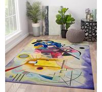 Tapis abstraits géométriques carpette modernes fins lavables résistants aux taches paillasson antidérapants antidérapants salon chambre moquette formes multicolores style ligne tapis 160x230cm