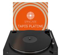 Tapis acrylique noir pour platine vinyle | SPINCARE Premium 4 mm Slipmat Vinyle | Tapis antistatique 12" | Améliore le son de vos disques | Couvre plateau vinyle haute fidélité