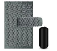 Tapis Acupression avec Coussin de Massage, tapis d'acupression Yoga, masseur pieds et du dos, 3 pièces(Grey)