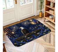 Tapis aigle - Feux d'artifice patriotiques festifs - Drapeau de l'Amérique - Jour de l'Indépendance - Bleu - Tapis d'intérieur à poils courts - Ne perd pas ses poils - Salle de bain, entrée, chevet