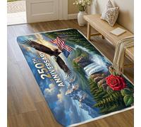Tapis aigle - Rose naturelle patriotique - Cascade d'eau - Tapis rectangulaire à poils courts - Ne perd pas ses poils - Pour salle de bain, entrée, chevet, porte - 0,9 x 1,5 m